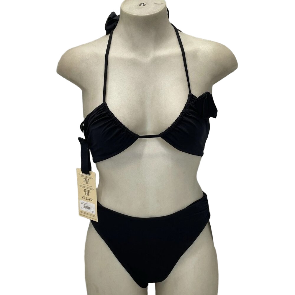 Maygel Coronel Women's Quero Floral Ruched 2-Piece Swimsuit Set One Size Black